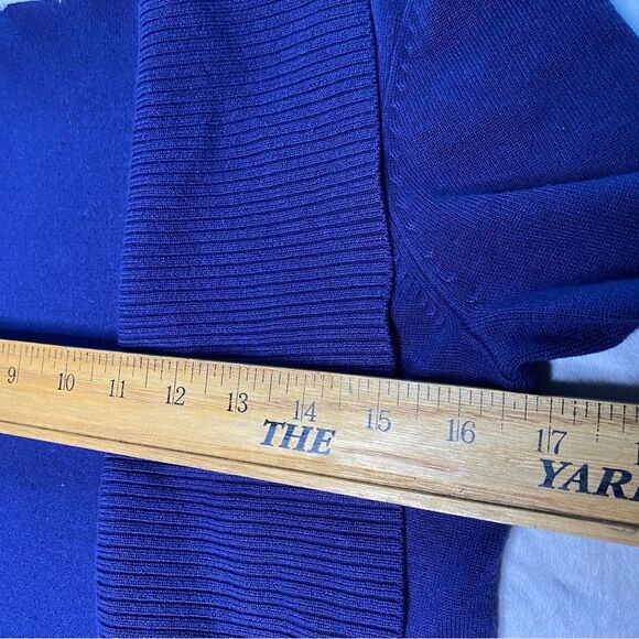 Vintage FADED GLORY Cardigan Sweater Open Front 3/4 Sleeve Womens M Navy Blue - Picture 7 of 11